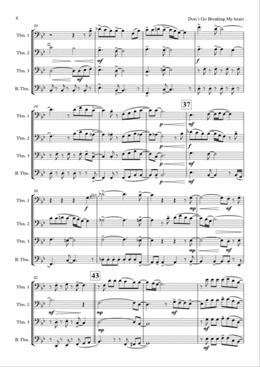 Don't Go Breaking My Heart Small Ensemble scores gallery preview page 4