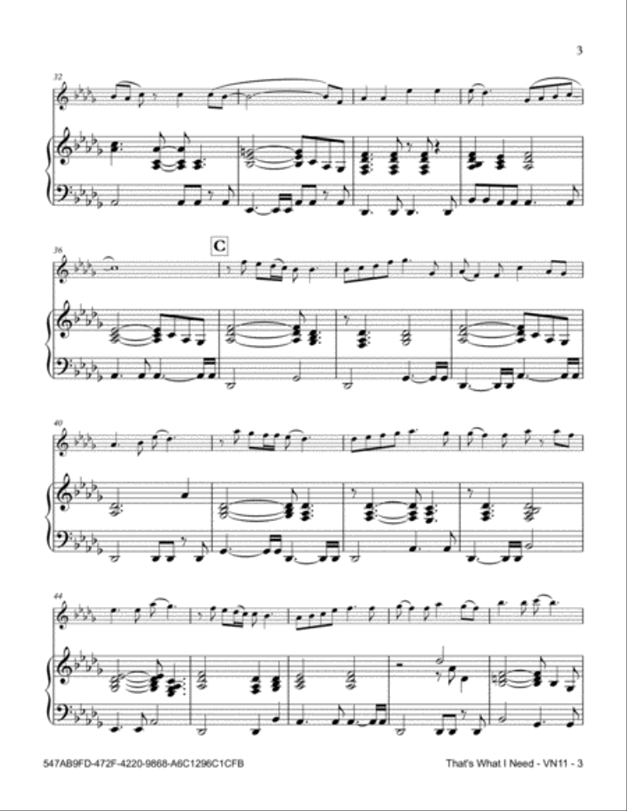 That's What I Need That's What I Need Violin Solo scores gallery preview page 3