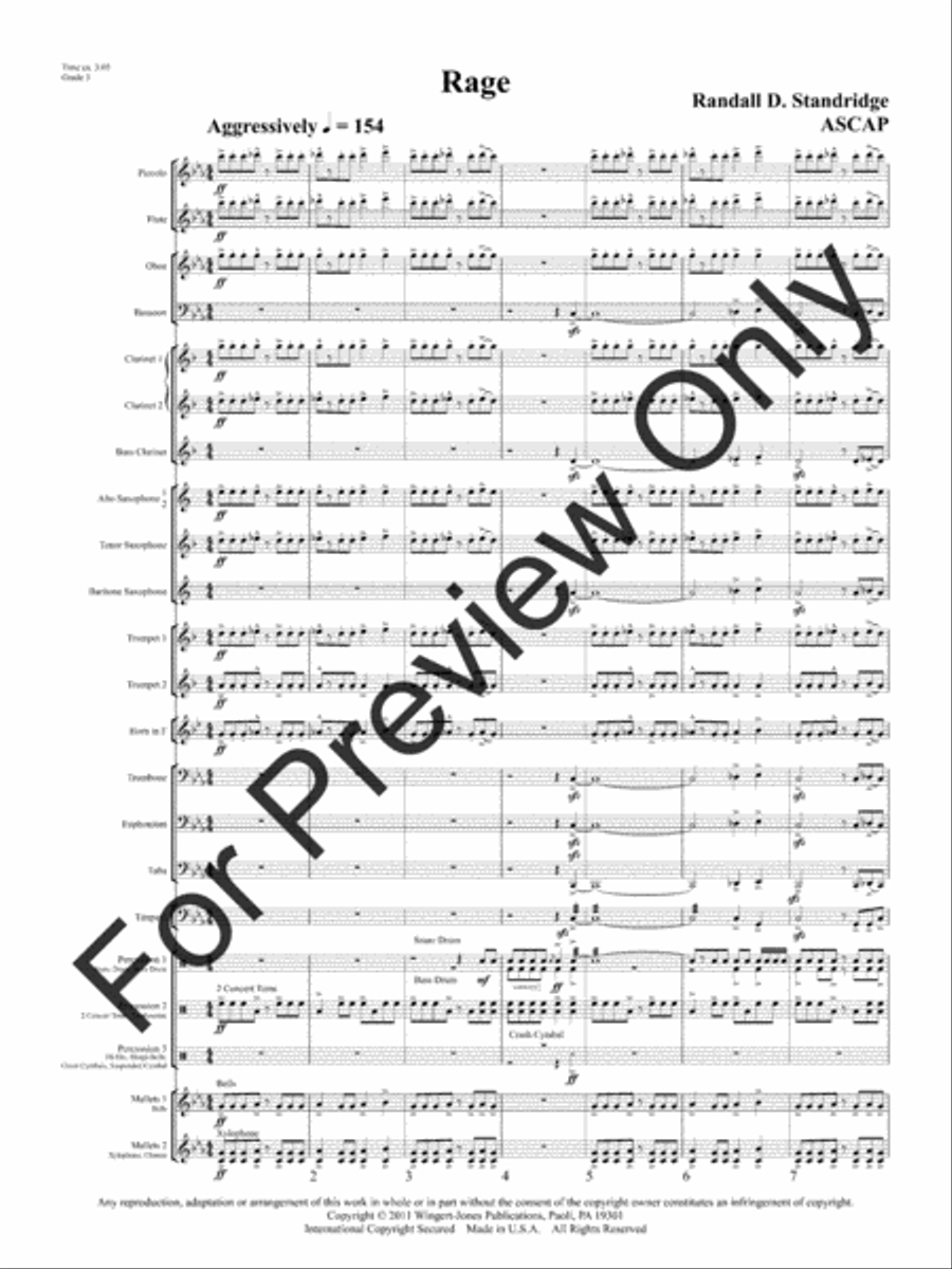 Rage Rage Concert Band scores gallery preview page 4