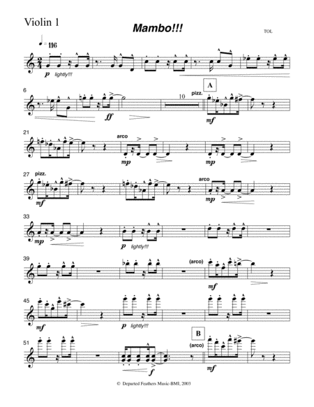 Mambo!!! Violin 1 part