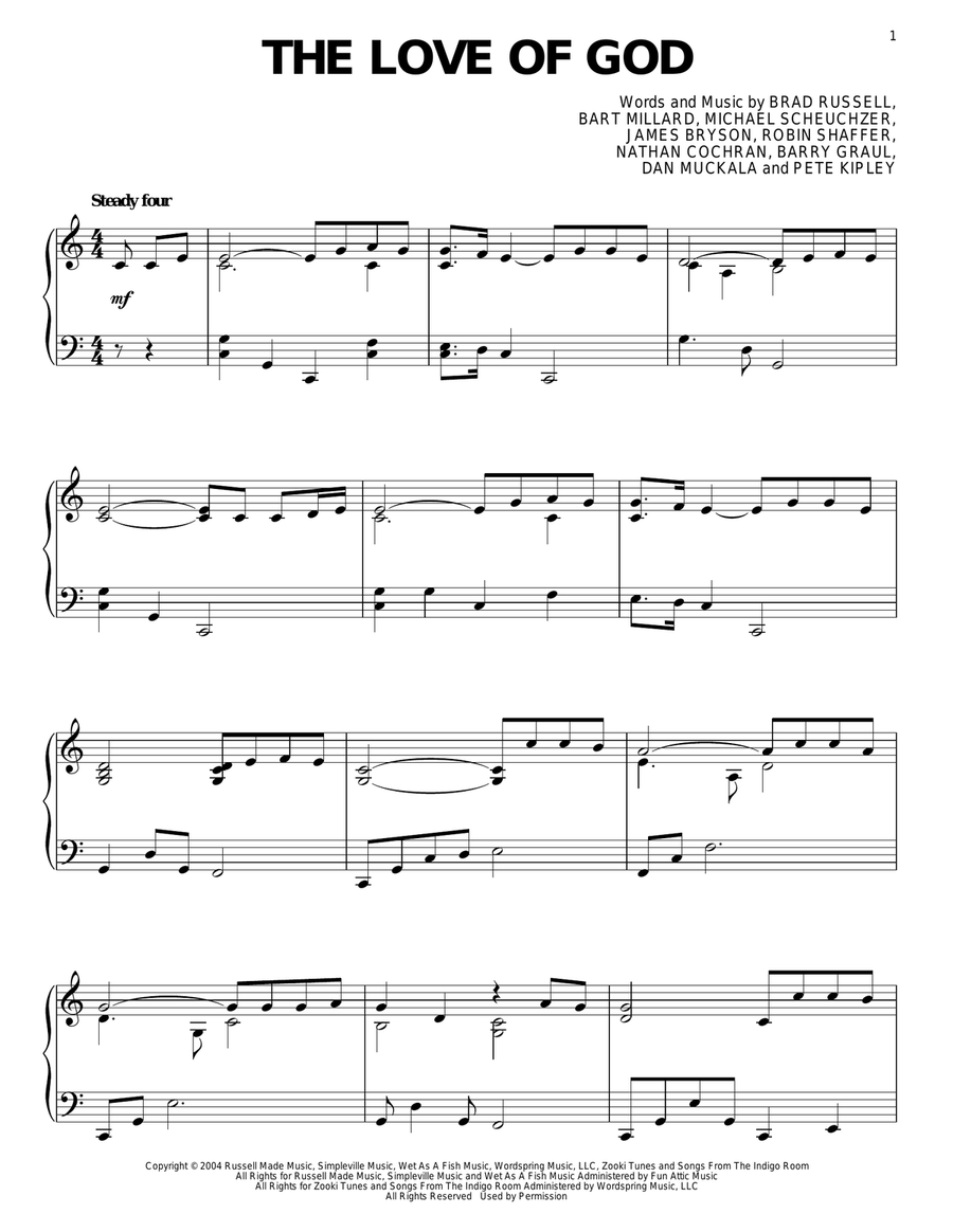 The Love Of God The Love Of God Piano Solo scores gallery preview page 1