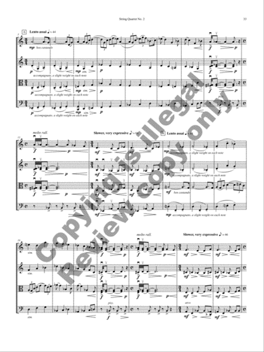 String Quartet No. 2 String Quartet No. 2 String Quartet scores gallery preview page 37