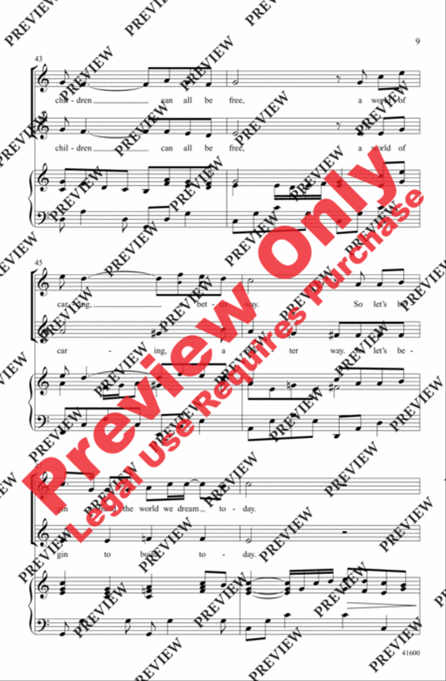 One Dream 2-Part scores gallery preview page 9