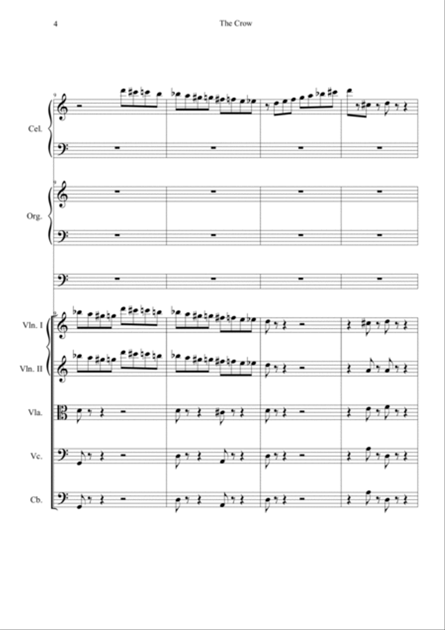 The Crow - Celesta, Organ and String Orchestra (Score and Set of Parts) String Orchestra scores gallery preview page 5