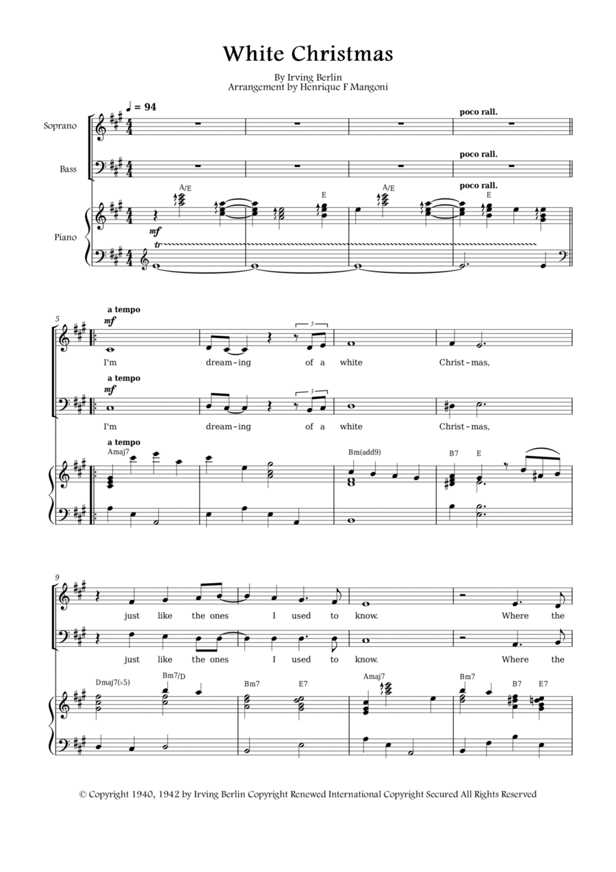 White Christmas 2-Part scores gallery preview page 1