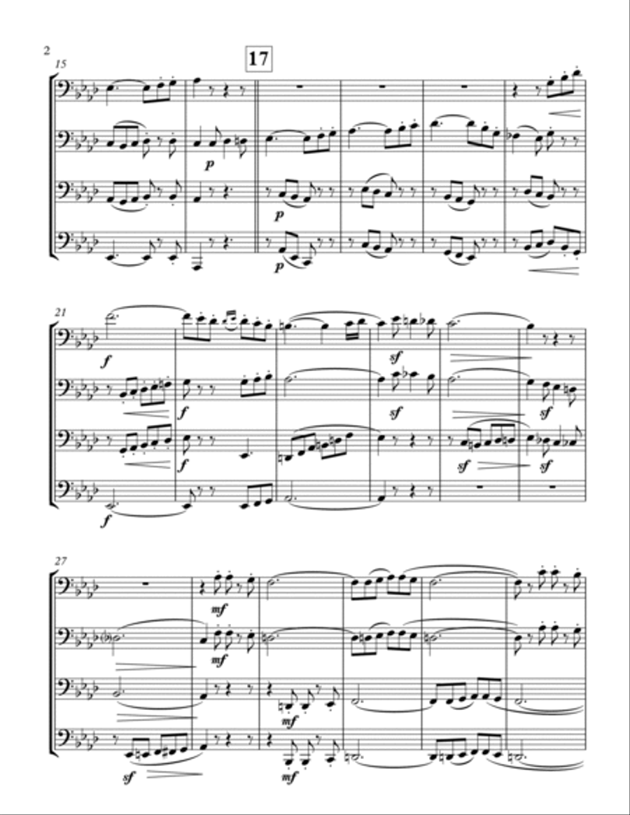 Ramsoe Quartet No 4 mvt 4 Brass Ensemble scores gallery preview page 3