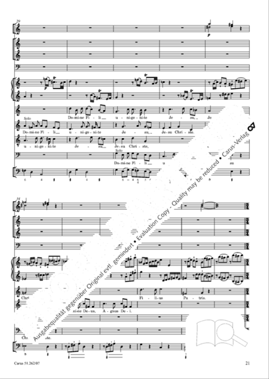 Missa longa in C major (Missa longa in C) 4-Part scores gallery preview page 22