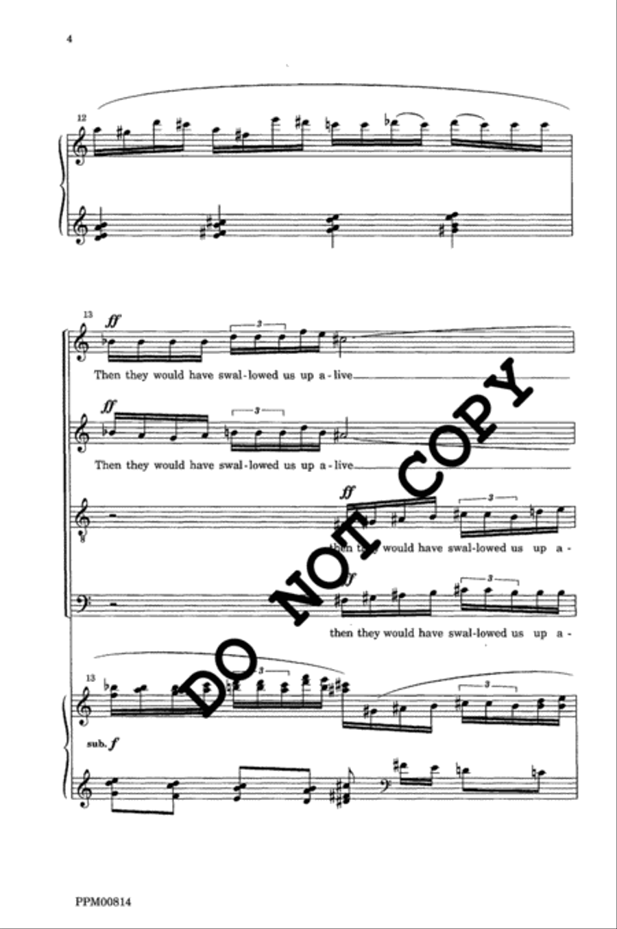 Psalm 124 4-Part scores gallery preview page 5