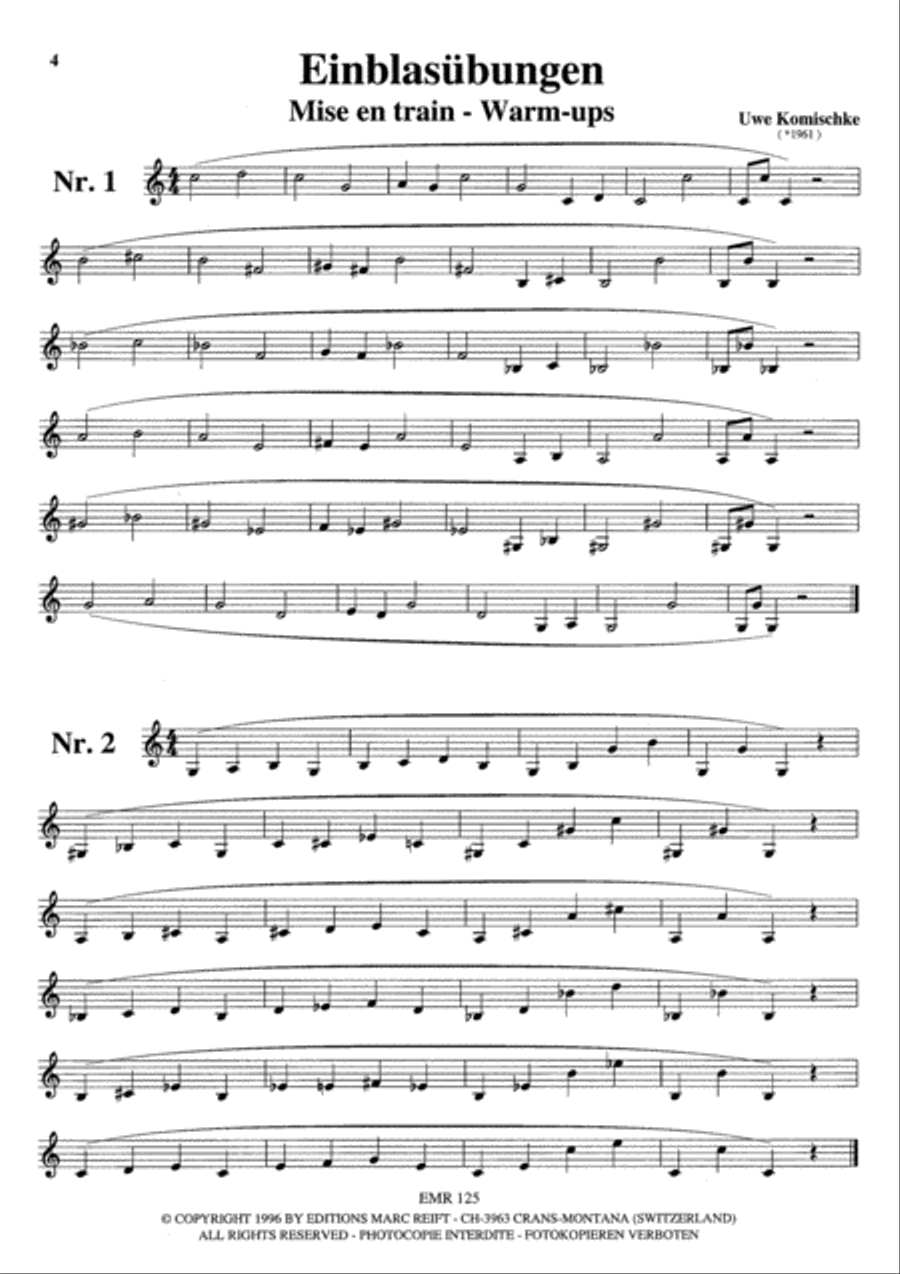 Einblasubungen / Mise en train / Warm-ups Horn scores gallery preview page 3