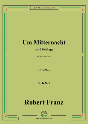 Book cover for Franz-Um Mitternacht,in D flat Major,Op.16 No.6,from 6 Gesange