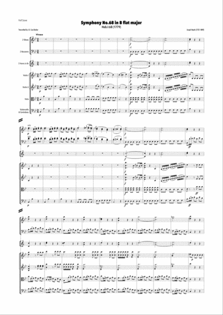 Haydn - Symphony No.68 in B flat major, Hob.I:68 Full Orchestra scores gallery preview page 1