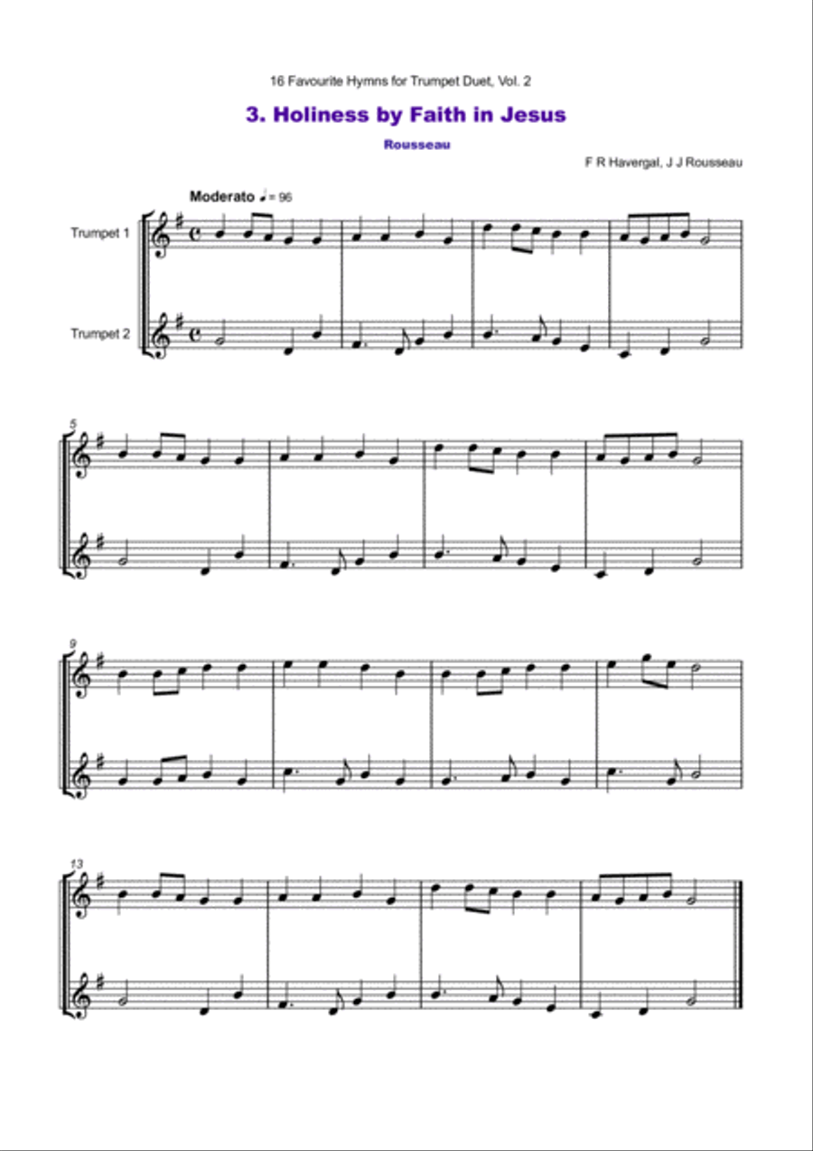 16 Favourite Hymns Vol.2 for Trumpet Duet Trumpet Duet scores gallery preview page 4