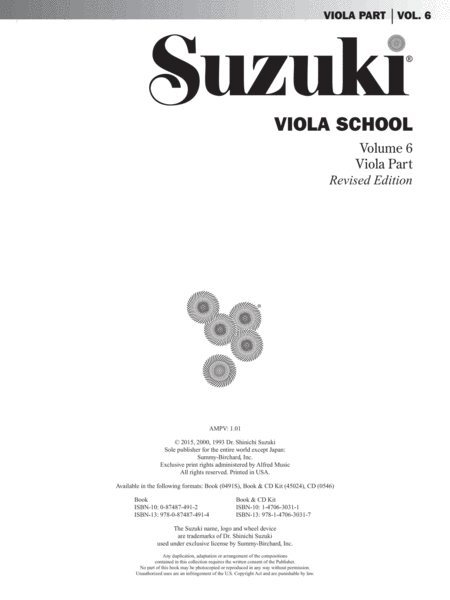 Suzuki Viola School, Volume 6 image number null