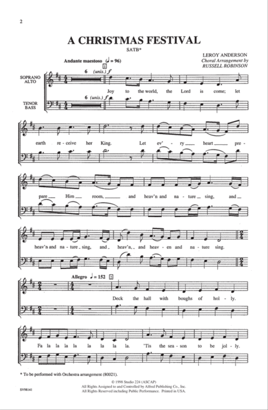 A Christmas Festival A Christmas Festival 4-Part scores gallery preview page 10