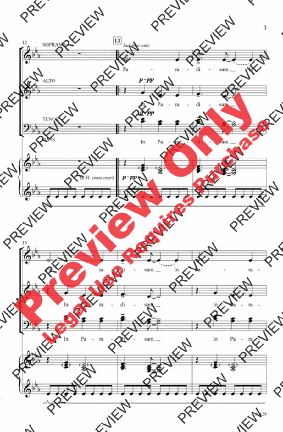 In Paradisum 4-Part scores gallery preview page 3
