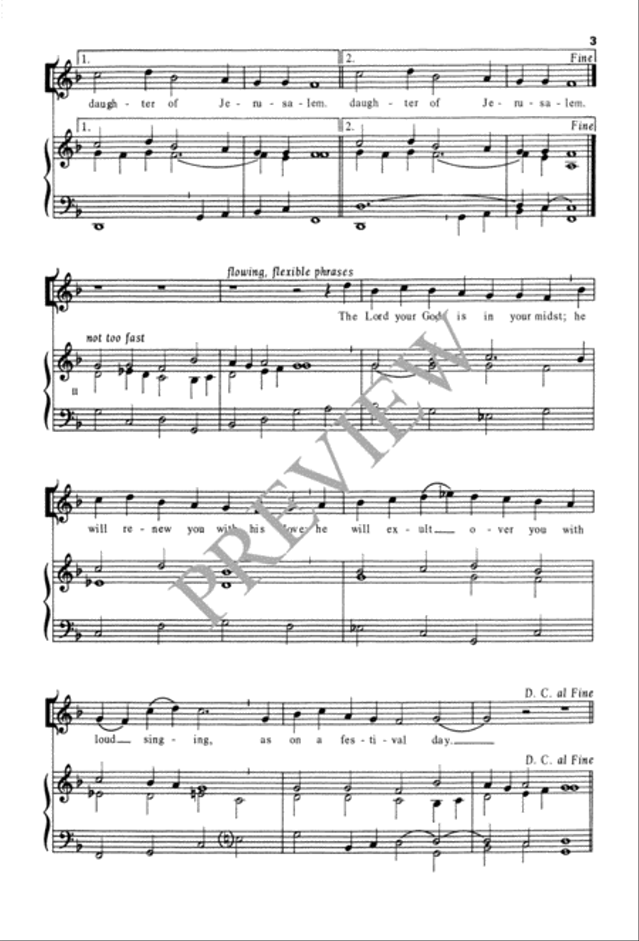 Sing Aloud, O Daughter of Zion Unison Choir scores gallery preview page 4