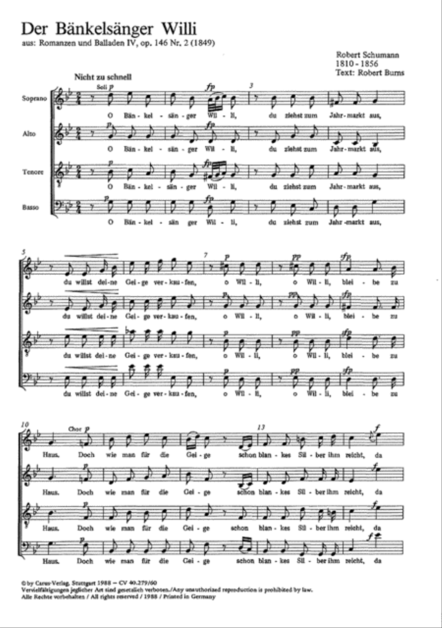 Der Bankelsanger Willi 4-Part scores gallery preview page 1