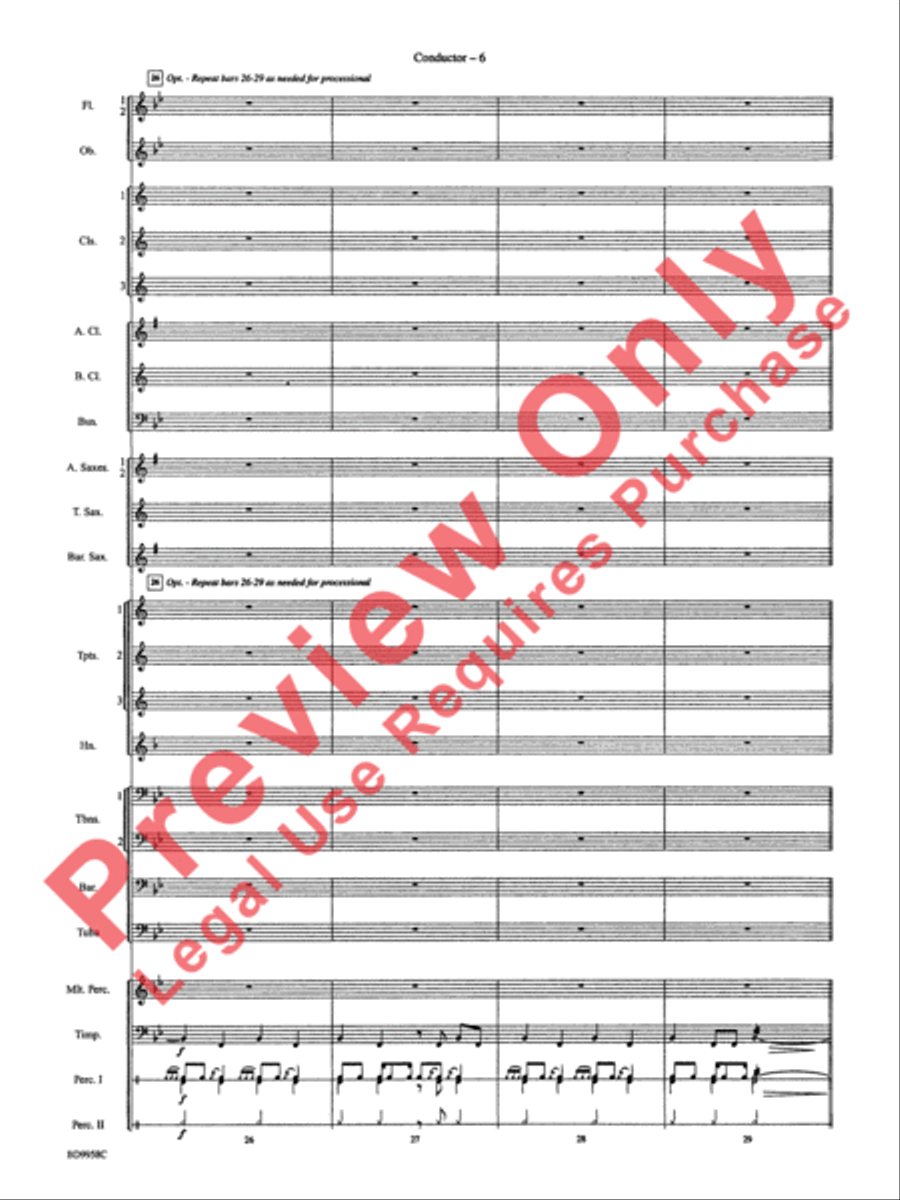 Fanfare and Processional on an Old English Carol Concert Band scores gallery preview page 8