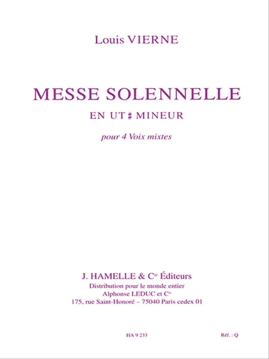 Messe Solennelle Ut Diese Min. Partie De Choeur Sans Accompagnement 4-Part scores gallery preview page 1
