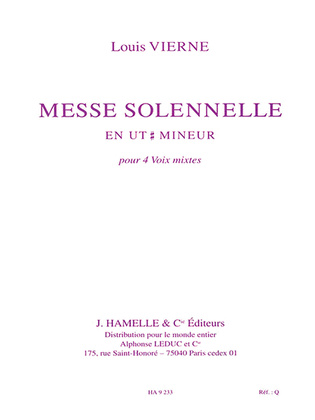 Book cover for Messe Solennelle Ut Diese Min. Partie De Choeur Sans Accompagnement