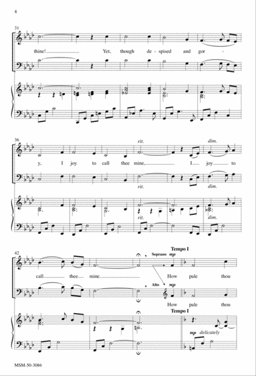 O Sacred Head, Now Wounded 4-Part scores gallery preview page 4