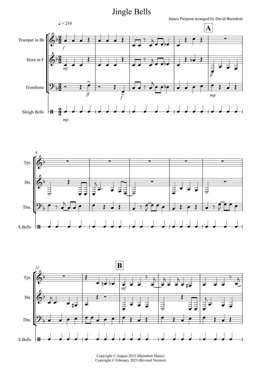 Jingle Bells (jazzy style!) for Brass Trio Jingle Bells (jazzy style!) for Brass Trio Brass Trio scores gallery preview page 1