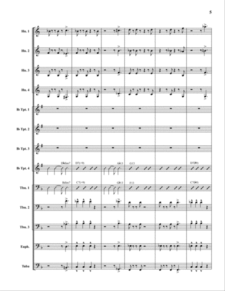 Stop-Time Blues Brass Ensemble scores gallery preview page 5