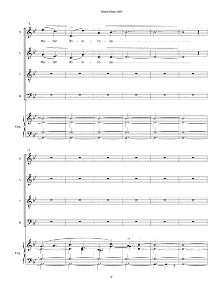 Stabat Mater (2002) for SATB chorus and organ image number null