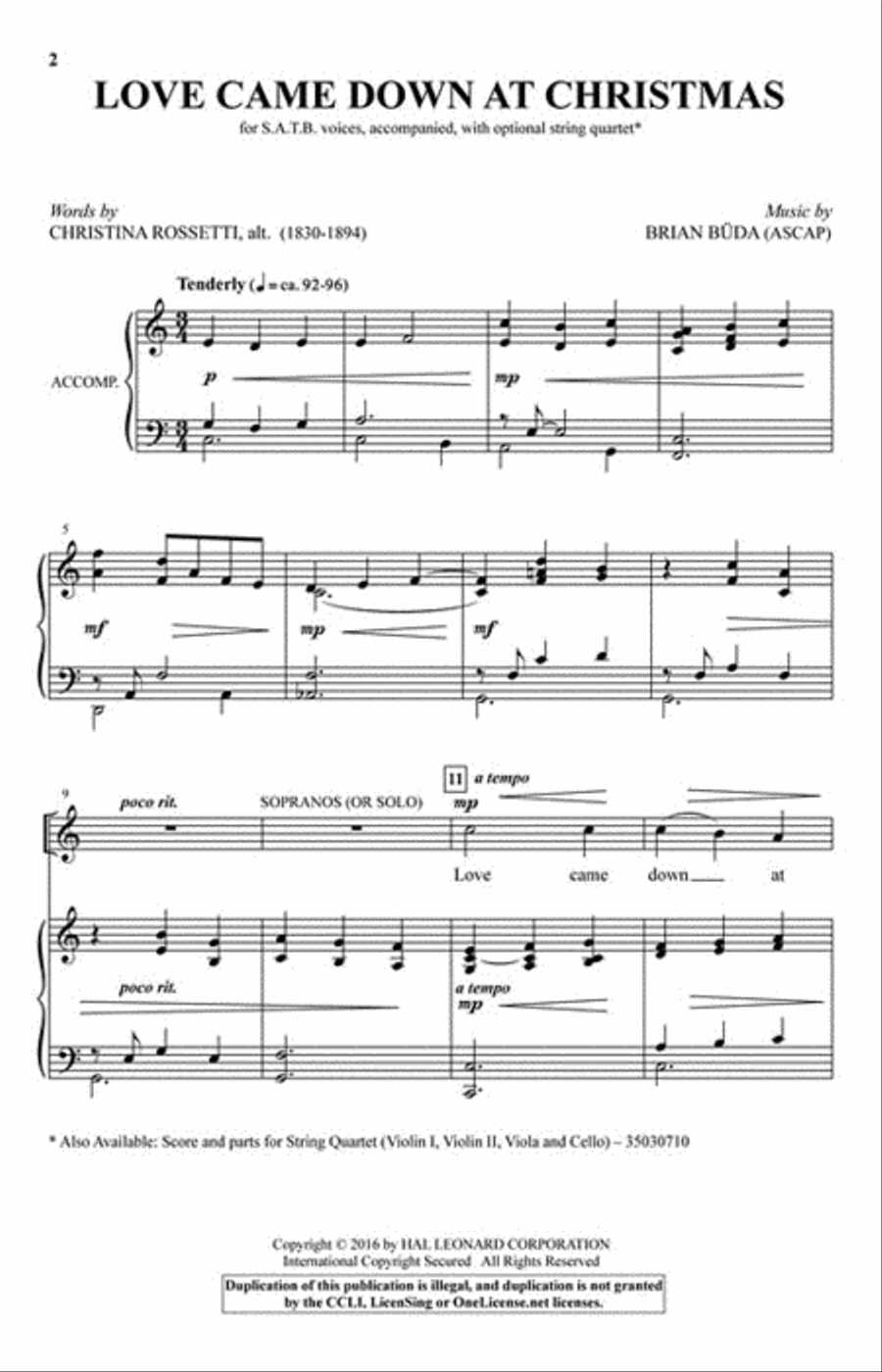 Love Came Down at Christmas 4-Part scores gallery preview page 2