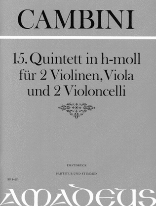 Book cover for 15. Quintet in B minor