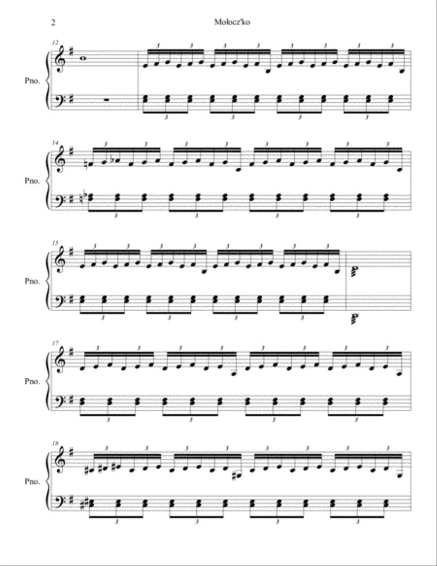 Mołocz'ko - The small classical Milk Piano Solo scores gallery preview page 2