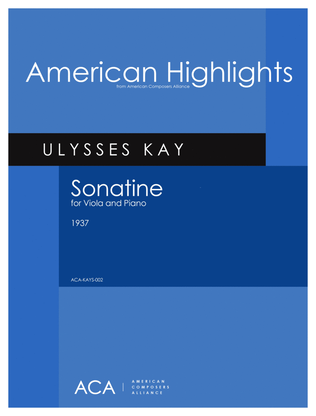 Book cover for [Kay] Sonatine for Viola and Piano