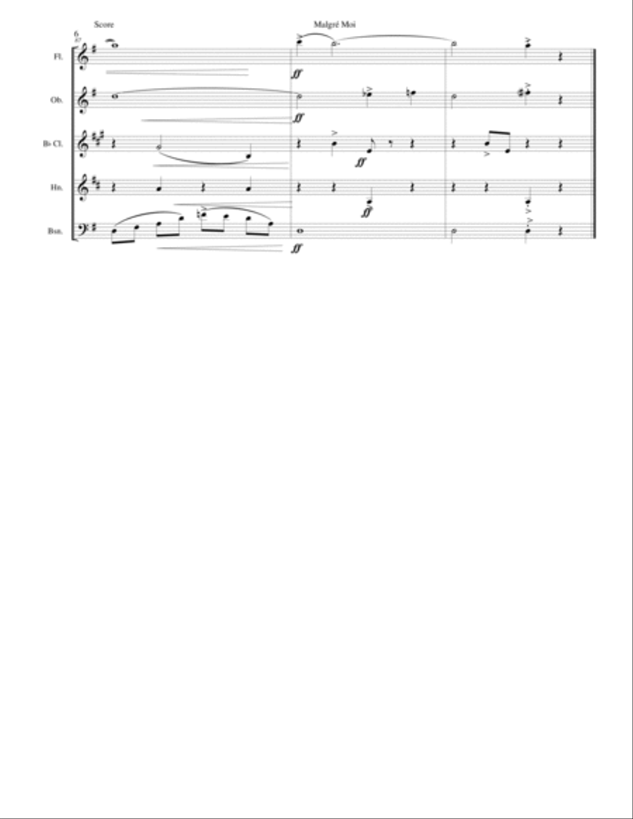 Malgré Moi for wind quintet Woodwind Quintet scores gallery preview page 6