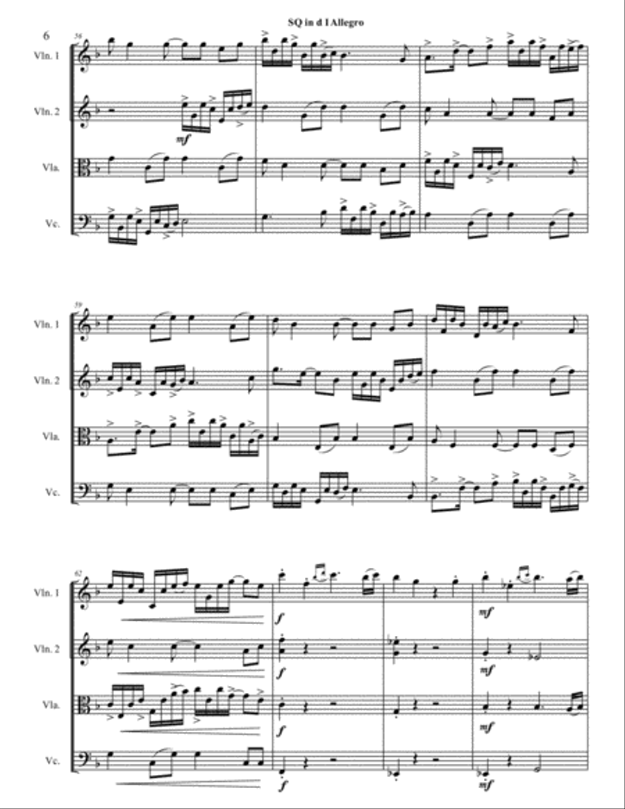 Matt Schwarz String Quartet 1 in D Minor Score String Quartet scores gallery preview page 6