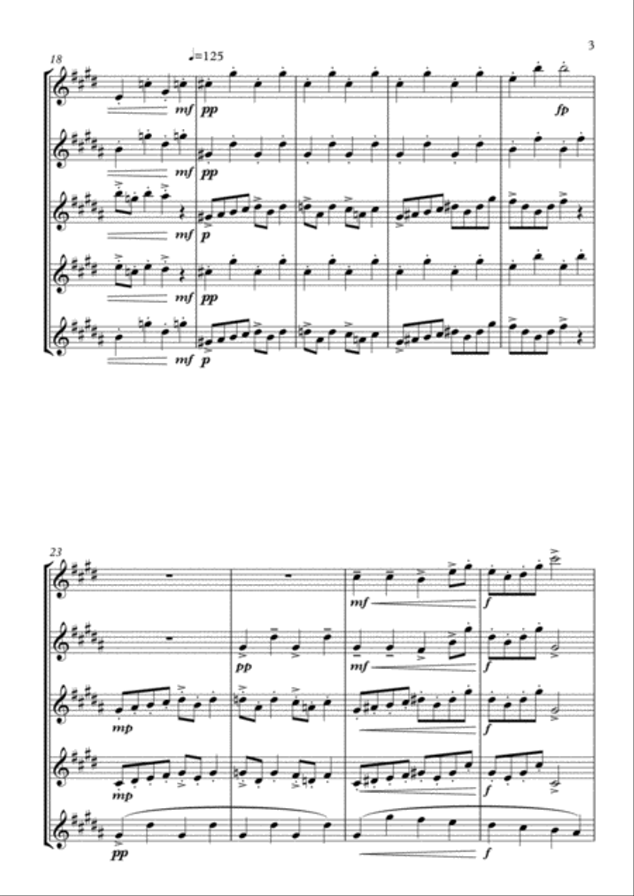 In The Hall Of The Mountain King Saxophone Quintet scores gallery preview page 3