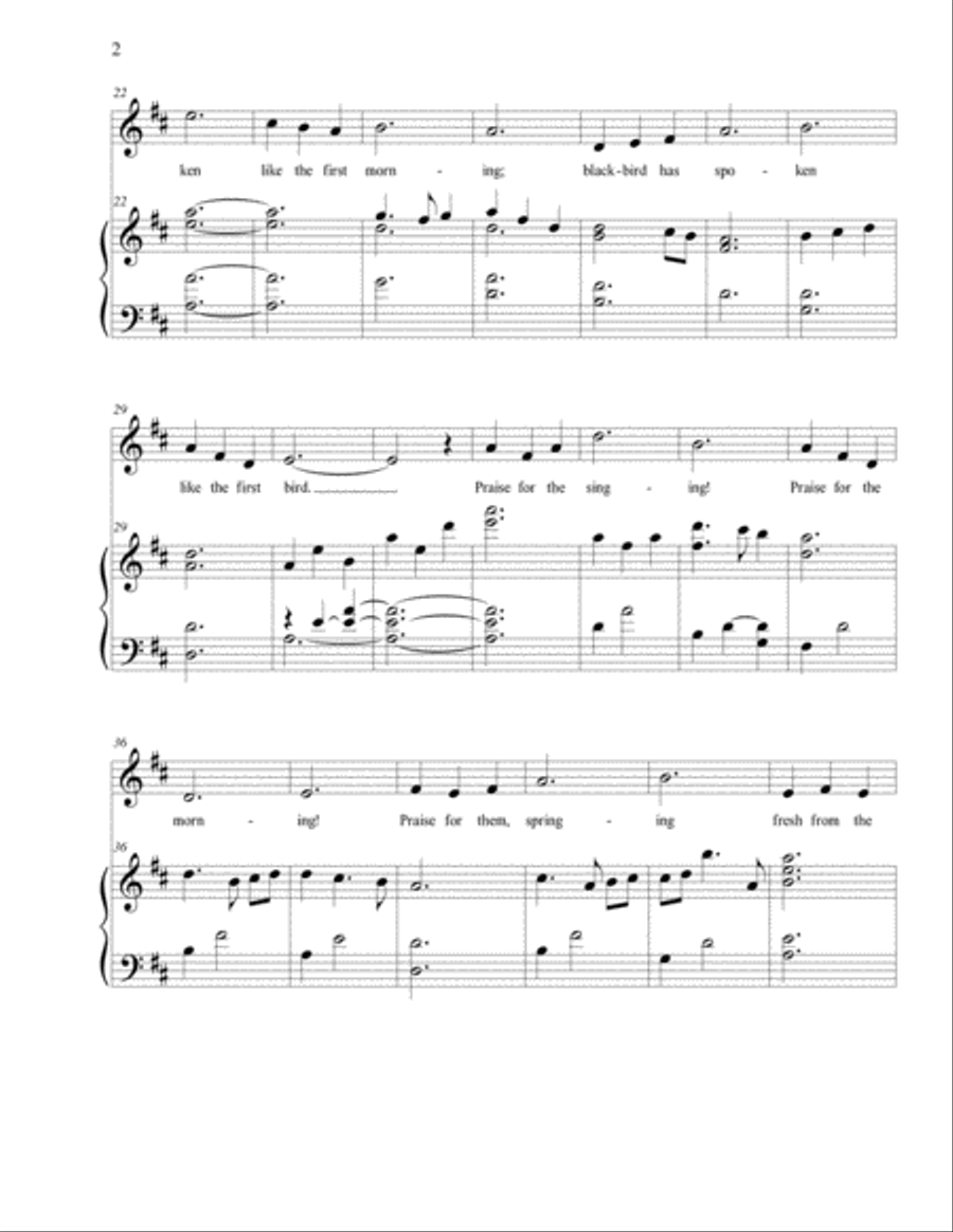 Morning Has Broken (BUNESSAN), High Voice, arr. Brenda Portman High Voice scores gallery preview page 2