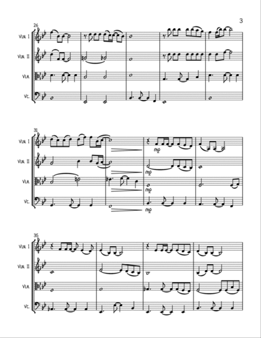 Make You Feel My Love Make You Feel My Love String Quartet scores gallery preview page 3