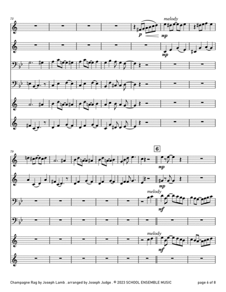 Champagne Rag by Joseph Lamb for Brass Quartet in Schools image number null