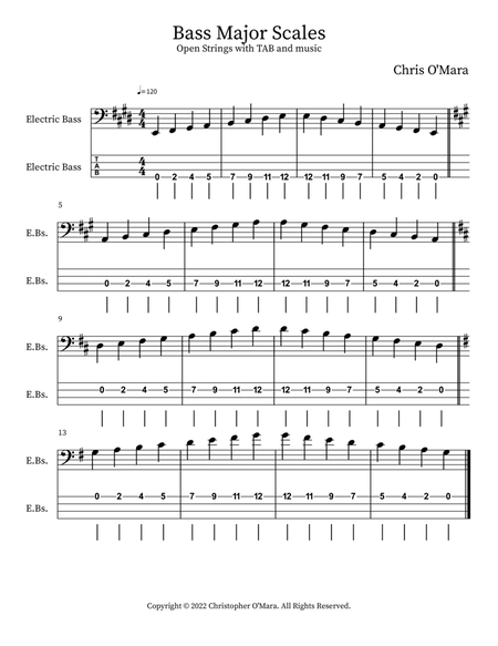 Bass Major Scales