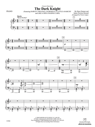 The Dark Knight, Concert Suite from: Piano Accompaniment