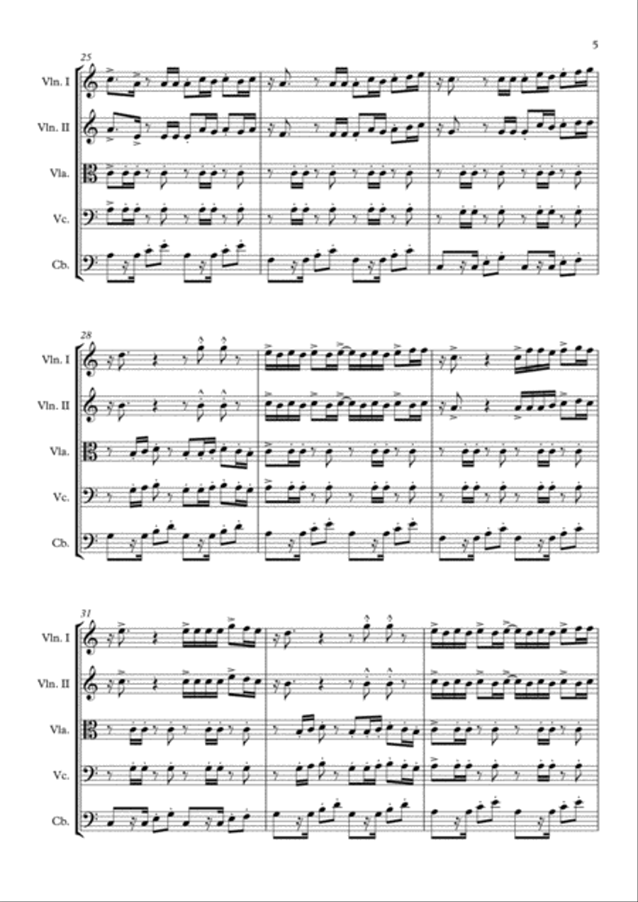Despacito String Quintet scores gallery preview page 6