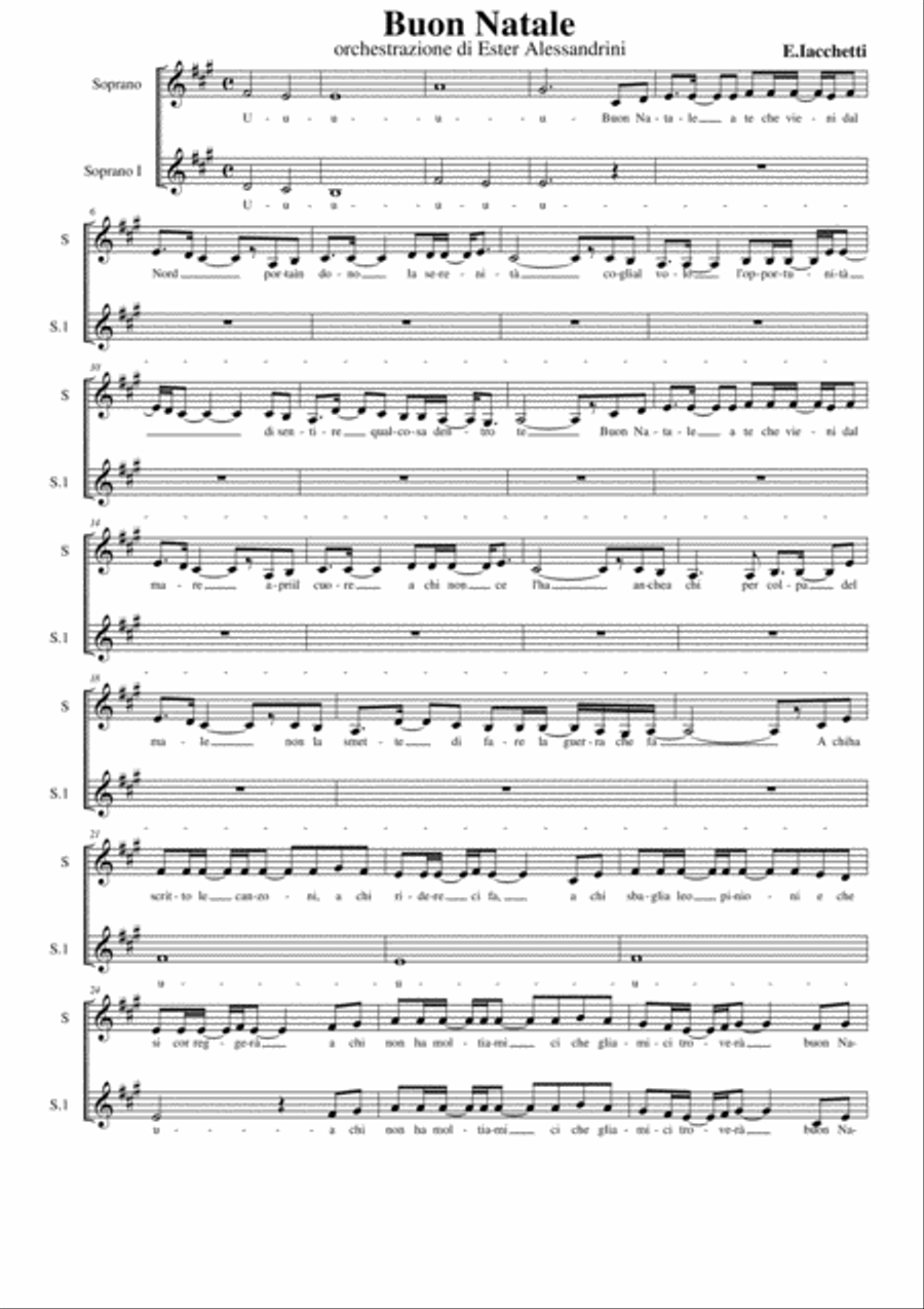Buon Natale (only choir) Choir scores gallery preview page 1