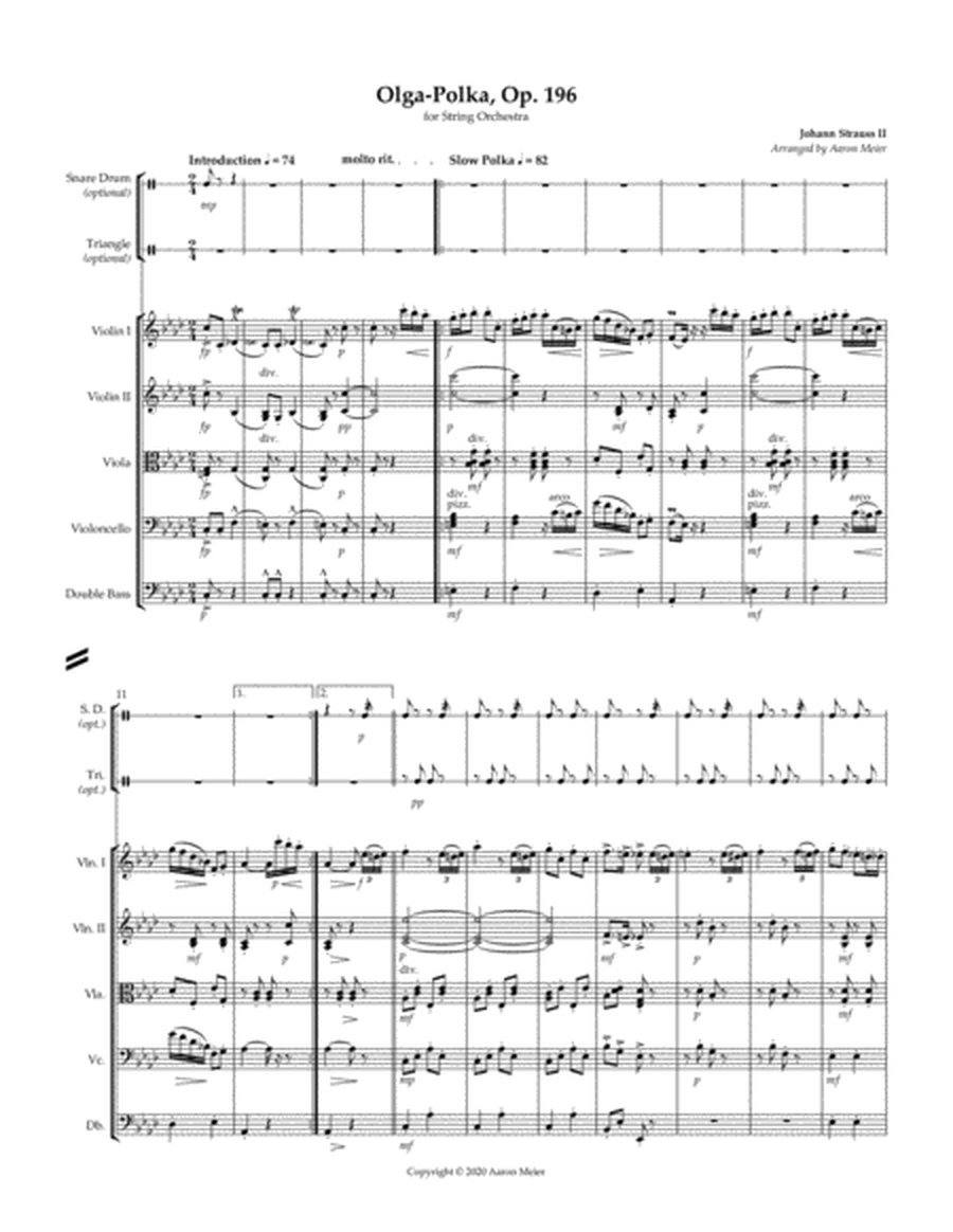 Olga-Polka, Op. 196 (arr. for string orchestra): Full Score image number null