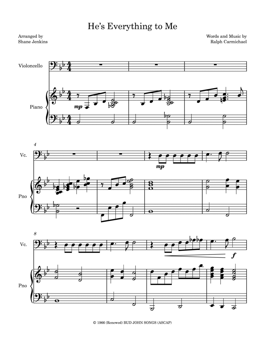 He's Everything To Me He's Everything To Me Piano scores gallery preview page 1