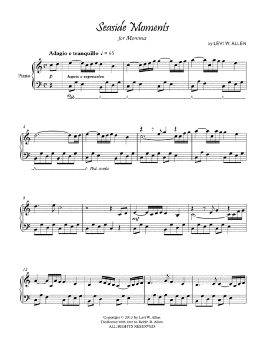 Seaside Moments - Piano Solo (Original) Piano Solo scores gallery preview page 2