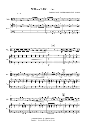 William Tell Overture for Viola and Piano