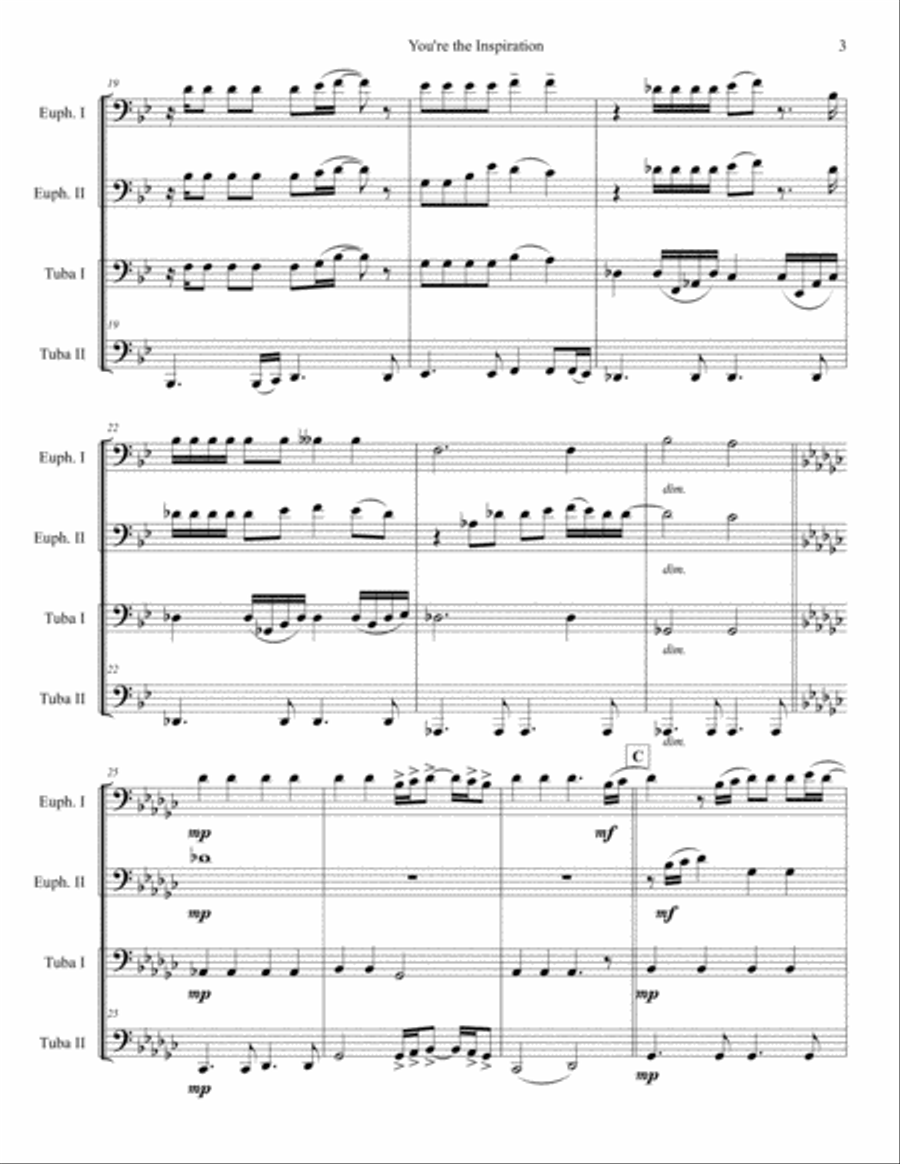 You're The Inspiration You're The Inspiration Brass Ensemble scores gallery preview page 3