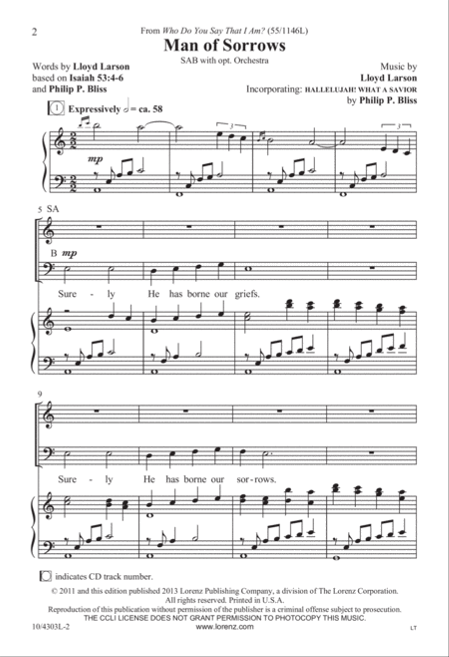Man of Sorrows 3-Part scores gallery preview page 2