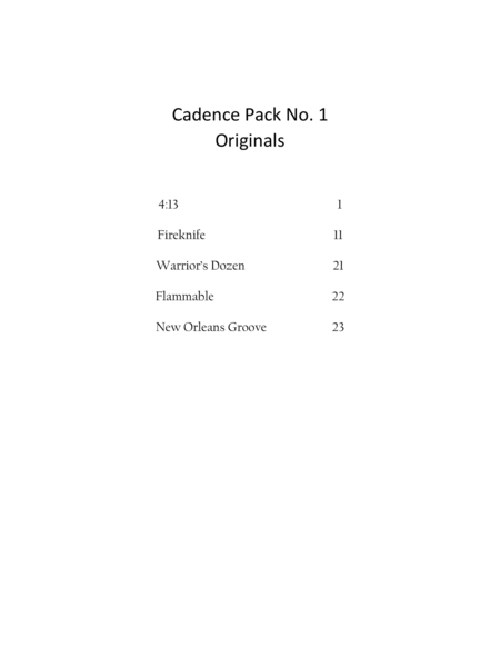 Cadence Pack 1 (originals)