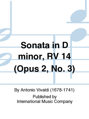 Book cover for Sonata In D Minor, Rv 14 (Opus 2, No. 3)